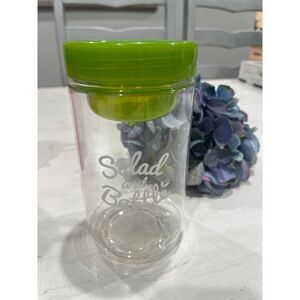 Komax green‎ Salad Bottle with Leak Proof Salad Dressing Case